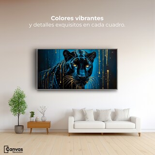 Foto 2 | Foto 2 | Cuadro Decorativo Marco Flotante Mirada Nocturna 120x60 Marco Plateado