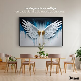 Foto 2 | Foto 2 | Cuadro Decorativo Marco Flotante Alas Corazón Dorado 90x60 Marco Negro