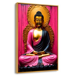 Foto 1 | Foto 1 | Cuadro Decorativo Marco Flotante Meditación Dorada 60x90 Marco Dorado