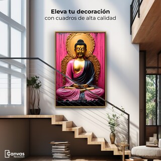 Foto 2 | Foto 2 | Cuadro Decorativo Marco Flotante Meditación Dorada 60x90 Marco Dorado