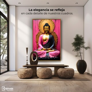 Foto 3 | Foto 3 | Cuadro Decorativo Marco Flotante Meditación Dorada 60x90 Marco Dorado