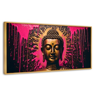 Foto 1 | Foto 1 | Cuadro Decorativo Marco Flotante Buda Reflejo Oro Rosa 120x60 Marco Dorado