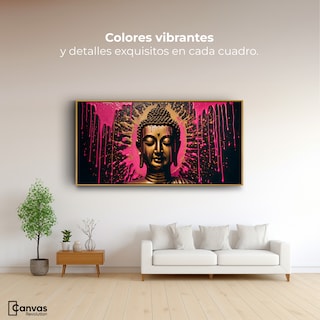 Foto 2 | Foto 2 | Cuadro Decorativo Marco Flotante Buda Reflejo Oro Rosa 120x60 Marco Dorado