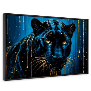 Foto 1 | Foto 1 | Cuadro Decorativo Marco Flotante Mirada Nocturna 90x60 Marco Negro