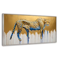 Cuadro Decorativo Marco Flotante Majestad Derretida 120x60 Marco Plateado