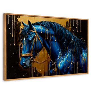 Foto 1 | Foto 1 | Cuadro Decorativo Marco Flotante Elegancia Azul Oro 90x60 Marco Madera