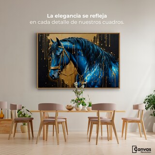 Foto 2 | Foto 2 | Cuadro Decorativo Marco Flotante Elegancia Azul Oro 90x60 Marco Madera