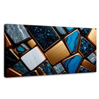 Foto 1 | Foto 1 | Cuadro Decorativo Canvas Abstracto Trapecios Dorados 120x60