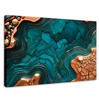 Foto 1 | Foto 1 | Cuadro Decorativo Canvas Abstracto Resplandor Azul 90x60
