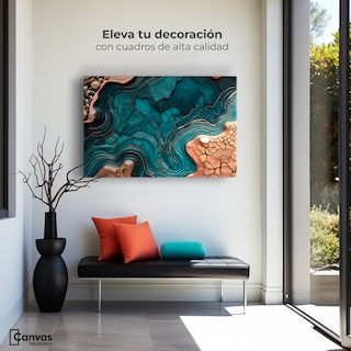 Foto 3 | Foto 3 | Cuadro Decorativo Canvas Abstracto Resplandor Azul 90x60