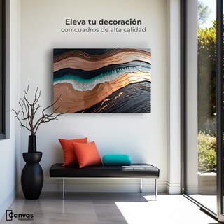 Foto 3 | Foto 3 | Cuadro Decorativo Canvas Abstracto Estructura Natural 90x60