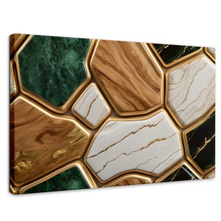 Foto 1 | Foto 1 | Cuadro Decorativo Canvas Abstracto Eco Hexagonal Áureo 90x60