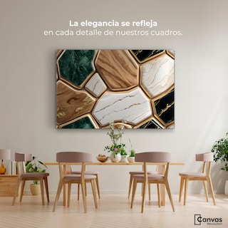 Foto 2 | Foto 2 | Cuadro Decorativo Canvas Abstracto Eco Hexagonal Áureo 90x60