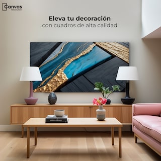 Foto 3 | Foto 3 | Cuadro Decorativo Canvas Abstracto Arroyos Dorados 120x60