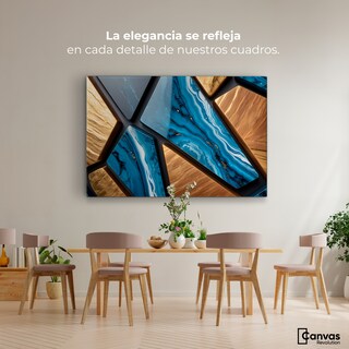 Foto 2 | Foto 2 | Cuadro Decorativo Canvas Abstracto Lapislázuli Dorado 90x60
