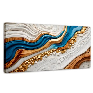 Foto 1 | Foto 1 | Cuadro Decorativo Canvas Abstracto Estratos Dorados 120x60