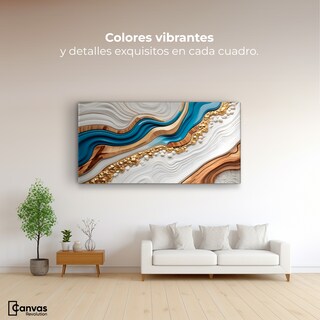 Foto 2 | Foto 2 | Cuadro Decorativo Canvas Abstracto Estratos Dorados 120x60