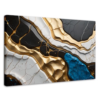 Foto 1 | Foto 1 | Cuadro Decorativo Canvas Abstracto Dorado 90x60