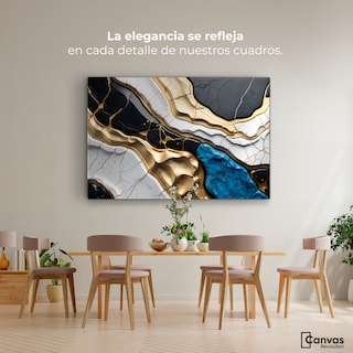 Foto 2 | Foto 2 | Cuadro Decorativo Canvas Abstracto Dorado 90x60