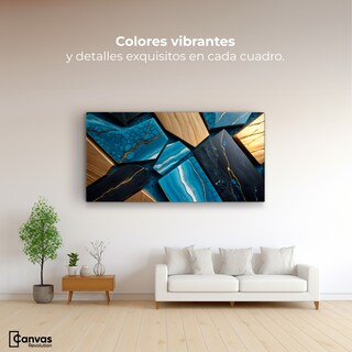 Foto 2 | Foto 2 | Cuadro Decorativo Canvas Abstracto Azul Marmoleado 120x60