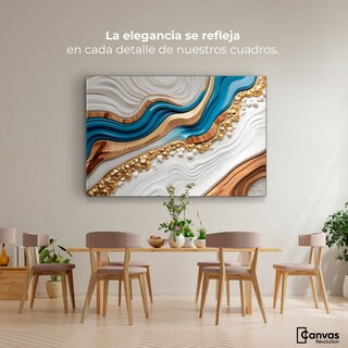 Foto 2 | Foto 2 | Cuadro Decorativo Canvas Abstracto Estratos Dorados 90x60