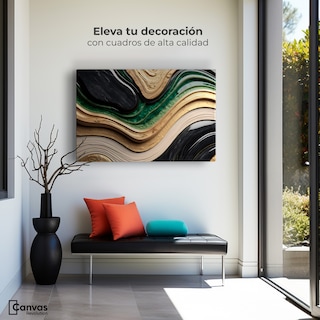 Foto 3 | Foto 3 | Cuadro Decorativo Canvas Abstracto Río Abstracto Jade 90x60