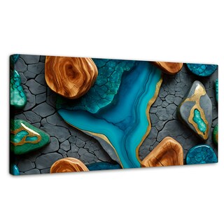 Foto 1 | Foto 1 | Cuadro Decorativo Canvas Abstracto Textura Ágata Verde 120x60