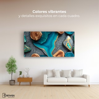 Foto 2 | Foto 2 | Cuadro Decorativo Canvas Abstracto Textura Ágata Verde 120x60