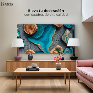 Foto 3 | Foto 3 | Cuadro Decorativo Canvas Abstracto Textura Ágata Verde 120x60