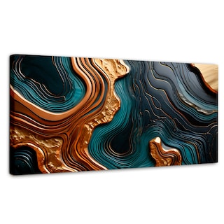 Foto 1 | Foto 1 | Cuadro Decorativo Canvas Abstracto Ondas Turquesas 120x60