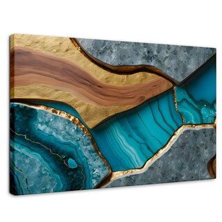 Foto 1 | Foto 1 | Cuadro Decorativo Canvas Abstracto Capa Tierra Dorada 90x60