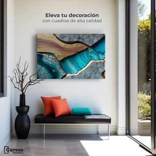 Foto 3 | Foto 3 | Cuadro Decorativo Canvas Abstracto Capa Tierra Dorada 90x60