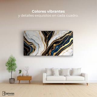 Foto 2 | Foto 2 | Cuadro Decorativo Canvas Abstracto Mármol Lujoso Oro 90x60