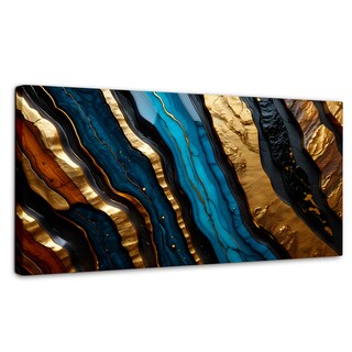 Foto 1 | Foto 1 | Cuadro Decorativo Canvas Abstracto Cascadas Turquesa 120x60