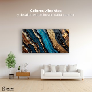Foto 2 | Foto 2 | Cuadro Decorativo Canvas Abstracto Cascadas Turquesa 120x60