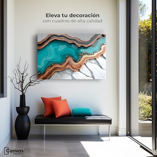 Foto 3 | Foto 3 | Cuadro Decorativo Canvas Abstracto Mosaico Natural 90x60