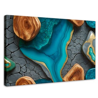 Foto 1 | Foto 1 | Cuadro Decorativo Canvas Abstracto Textura Ágata Verde 90x60