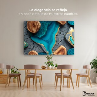 Foto 2 | Foto 2 | Cuadro Decorativo Canvas Abstracto Textura Ágata Verde 90x60