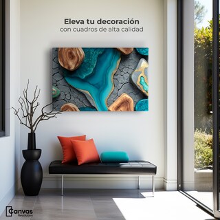 Foto 3 | Foto 3 | Cuadro Decorativo Canvas Abstracto Textura Ágata Verde 90x60