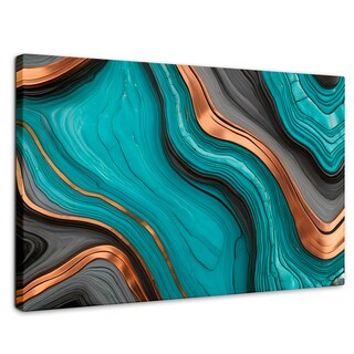 Foto 1 | Foto 1 | Cuadro Decorativo Canvas Abstracto Paisaje Turquesa 90x60