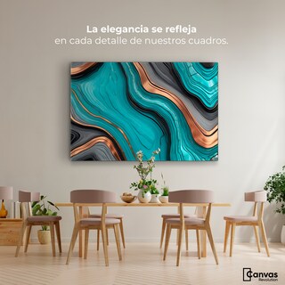 Foto 2 | Foto 2 | Cuadro Decorativo Canvas Abstracto Paisaje Turquesa 90x60