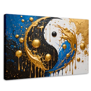 Foto 1 | Foto 1 | Cuadro Decorativo Canvas Yin-yang Dorado 90x60