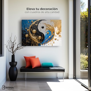 Foto 3 | Foto 3 | Cuadro Decorativo Canvas Yin-yang Dorado 90x60
