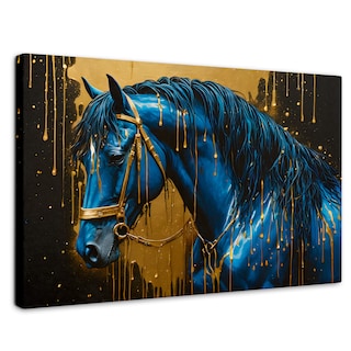 Foto 1 | Foto 1 | Cuadro Decorativo Canvas Elegancia Azul Oro 90x60