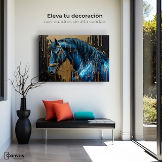 Foto 3 | Foto 3 | Cuadro Decorativo Canvas Elegancia Azul Oro 90x60