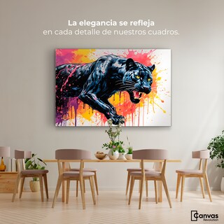 Foto 2 | Foto 2 | Cuadro Decorativo Canvas Pantera Colores 90x60