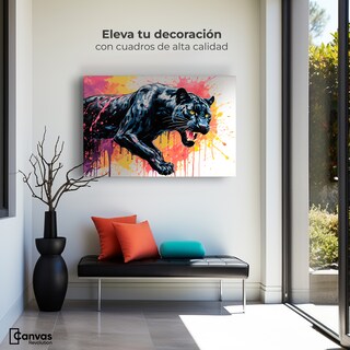 Foto 3 | Foto 3 | Cuadro Decorativo Canvas Pantera Colores 90x60