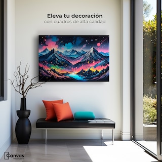 Foto 3 | Foto 3 | Cuadro Decorativo Canvas Montañas Oscuras 90x60