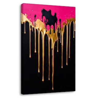 Foto 1 | Foto 1 | Cuadro Decorativo Canvas Gota Dorada Fucsia 60x90