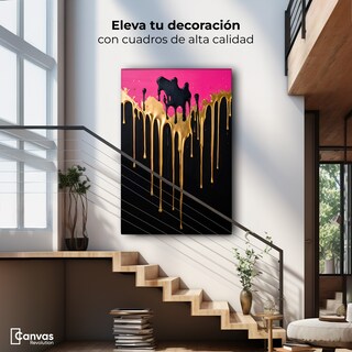 Foto 2 | Foto 2 | Cuadro Decorativo Canvas Gota Dorada Fucsia 60x90